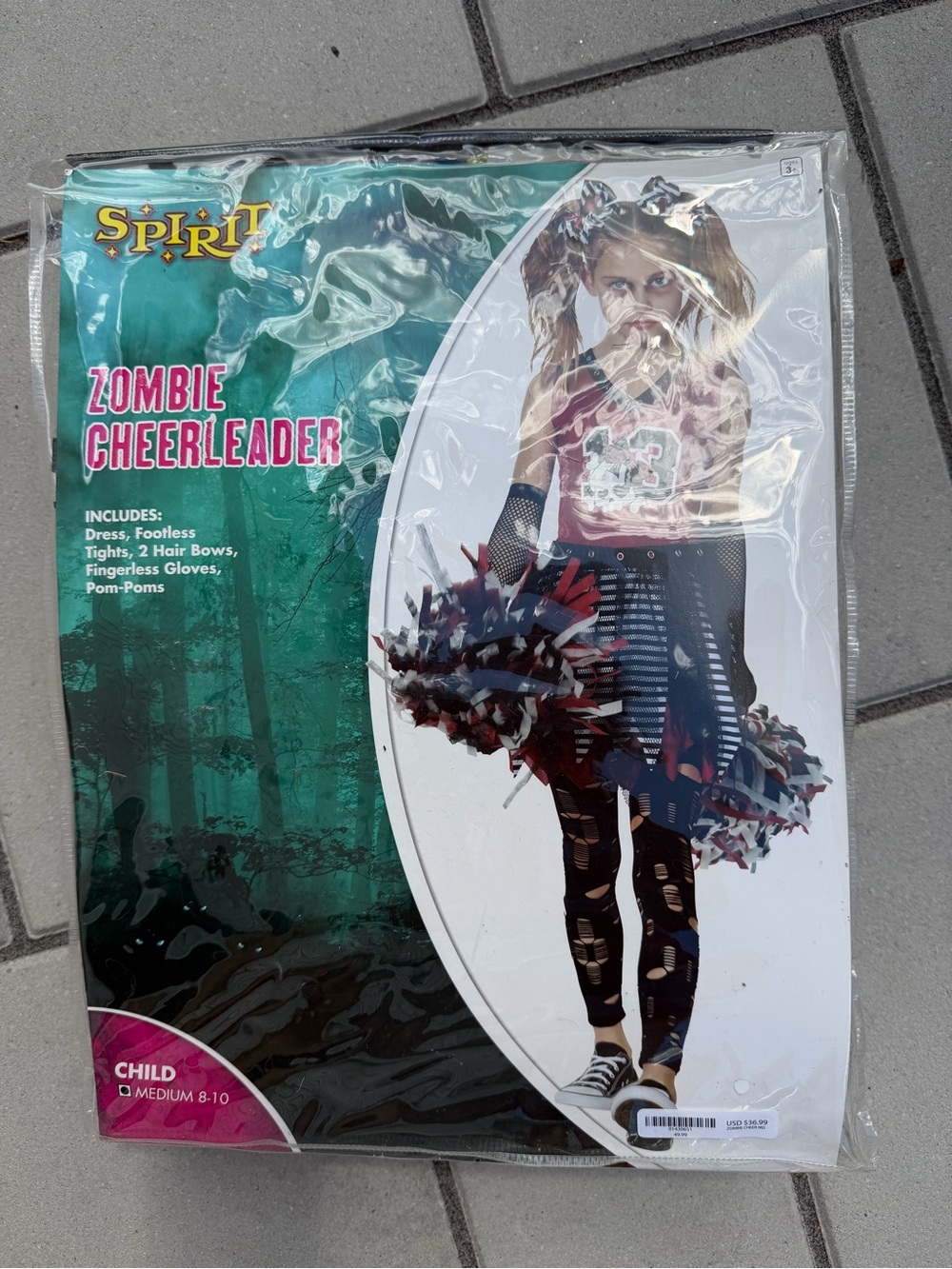 Spirit Zombie Cheerleader Girls Halloween Costume Medium 8-10